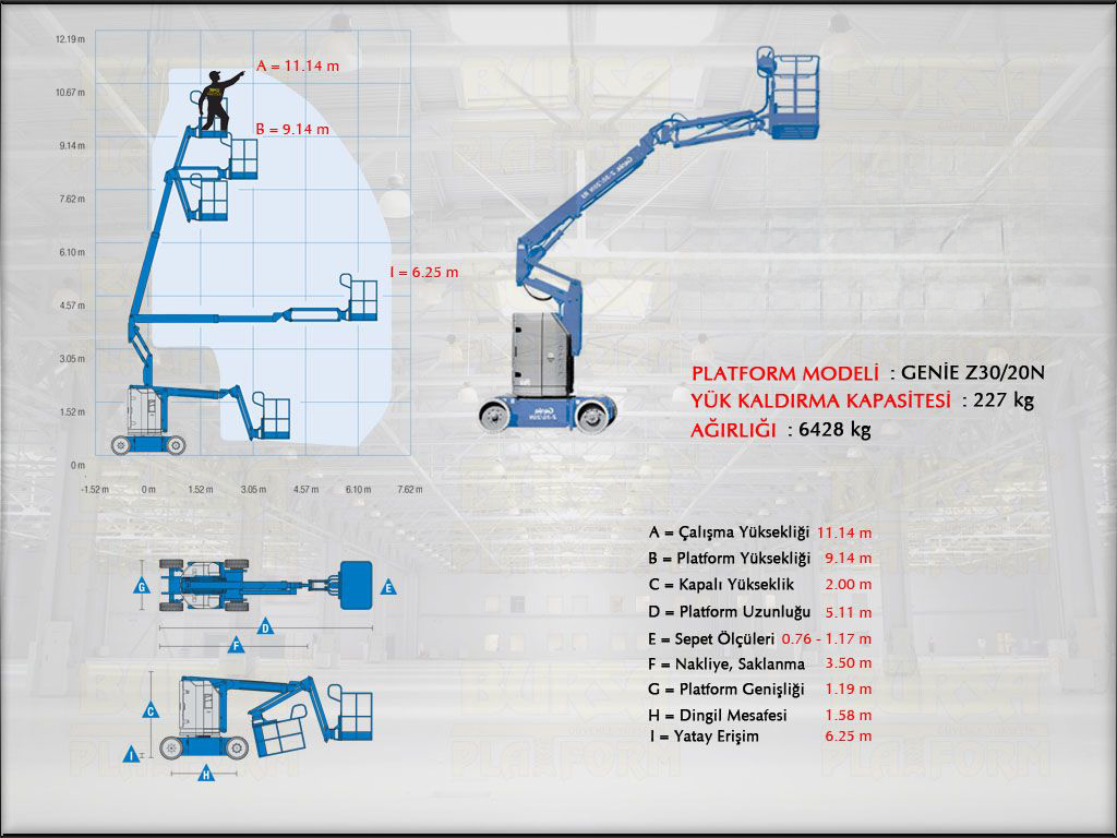 12 Metre Akl Eklemli Manlift Platform