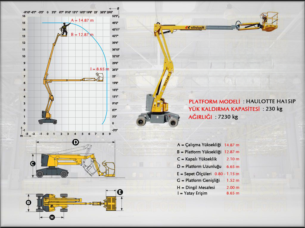 15 Metre Akl Eklemli Manlift Platform